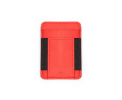 Porte-cartes magnétique en cuir synthétique à deux compartiments couleur rouge