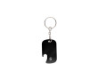 Porte-clés décapsuleur en aluminium recyclé GRS de forme rectangulaire couleur noir