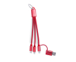 Câbles de charge en matériaux recyclés avec mousqueton pour transport couleur rouge