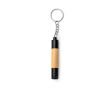Stylo en bambou avec lampe torche LED, détails métallisés et encre bleue couleur noir