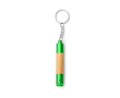 Stylo en bambou avec lampe torche LED, détails métallisés et encre bleue couleur vert