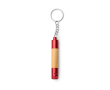 Stylo en bambou avec lampe torche LED, détails métallisés et encre bleue couleur rouge