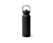 Bouteille en acier inoxydable recyclé à double paroi avec poignée et paille 730ml couleur noir