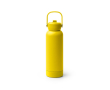 Bouteille en acier inoxydable recyclé à double paroi avec poignée et paille 730ml couleur jaune