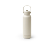 Bouteille en acier inoxydable recyclé à double paroi avec poignée et paille 730ml couleur beige
