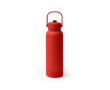 Bouteille en acier inoxydable recyclé à double paroi avec poignée et paille 730ml couleur rouge