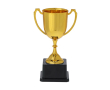 Trophée classique doré avec 2 poignées latérales et base noire couleur doré