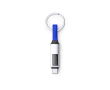 Porte-clés avec câble de charge, connexion type C et écran couleur bleu roi