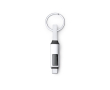 Porte-clés avec câble de charge, connexion type C et écran couleur gris