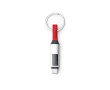 Porte-clés avec câble de charge, connexion type C et écran couleur rouge