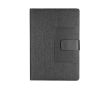 Carnet en RPET avec poche pour cartes A5, pages lignées couleur noir