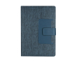 Carnet en RPET avec poche pour cartes A5, pages lignées couleur bleu marine