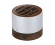 Enceinte en aluminium recyclé GRS et bois de noyer 3W couleur argenté