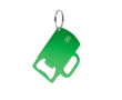 Porte-clés décapsuleur en aluminium recyclé GRS en forme de chope couleur vert
