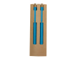 Set de stylo encre bleue et crayon infini en fibre de blé couleur bleu