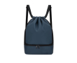 Sac à dos à cordons en PU avec poche inférieure pour chaussures couleur bleu marine