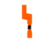 Bracelet événementiel polyester avec fermeture de sécurité ajustable couleur orange fluorescent