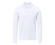 Polo unisexe blanc à manches longues en coton MKT Charlot 220 g/m² couleur blanc