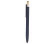 Stylo avec pointe tactile en aluminium et bambou, encre bleue couleur bleu marine
