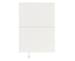 Carnet en cuir synthétique avec bloc-notes intérieur, pages lignées A6 couleur blanc
