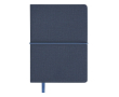 Carnet en cuir synthétique avec bloc-notes intérieur, pages lignées A6 couleur bleu marine