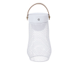 Lampe avec un design en métal avec anse supérieure en PU couleur blanc