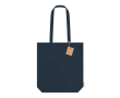 Sac en coton biologique avec soufflet et anses renforcées 270 g/m² couleur bleu marine