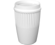 Gobelet réutilisable 350 ml couvercle 360° bord isolant couleur blanc