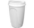 Gobelet réutilisable 350 ml couvercle clip bord isolant couleur blanc