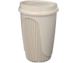 Gobelet réutilisable 350 ml couvercle clip bord isolant couleur sable