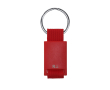 Porte-clés en polyester et plastique avec anneau métallique couleur rouge