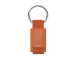 Porte-clés en polyester et plastique avec anneau métallique couleur orange