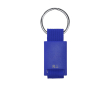 Porte-clés en polyester et plastique avec anneau métallique couleur bleu