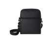 Sac bandoulière en cuir synthétique avec double fermeture éclair couleur noir