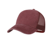 Casquette 5 panneaux effet délavé avec maille respirante ajustable couleur rouge