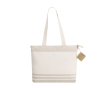 Sac bandoulière en coton recyclé avec soufflet et zip 300g/m² couleur naturel