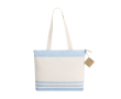 Sac bandoulière en coton recyclé avec soufflet et zip 300g/m² couleur bleu ciel