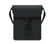 Sac bandoulière en similicuir, poche centrale et fermeture à boucle couleur noir