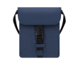 Sac bandoulière en similicuir, poche centrale et fermeture à boucle couleur bleu marine