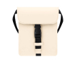 Sac bandoulière en similicuir, poche centrale et fermeture à boucle couleur beige