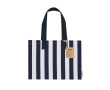 Sac en coton recyclé avec soufflet et longues anses 310 g/m² couleur bleu marine