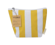 Trousse à rayures avec fermeture zippée en coton recyclé couleur jaune