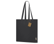 Sac à soufflet, anses longues renforcées en coton recyclé 140 g/m² couleur noir