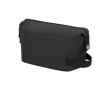 Trousse en cuir synthétique avec fermeture éclair et poignée latérale couleur noir