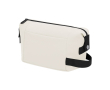 Trousse en cuir synthétique avec fermeture éclair et poignée latérale couleur naturel