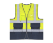 Gilet réfléchissant en polyester haute visibilité bicolore couleur jaune