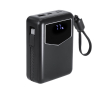 Batterie externe avec câbles intégrés et écran indicateur 20000mAh couleur noir