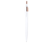 Stylo en aluminium recyclé avec détails or rose et encre bleue couleur blanc