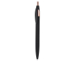 Stylo en aluminium recyclé avec détails or rose et encre bleue couleur noir