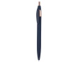 Stylo en aluminium recyclé avec détails or rose et encre bleue couleur bleu marine